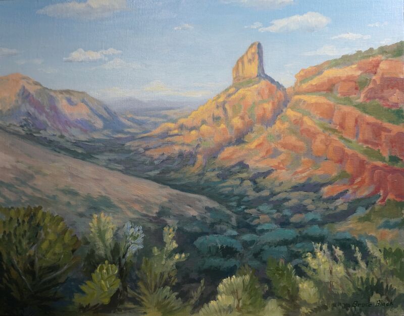 Painting of Desert valley at dawn.  